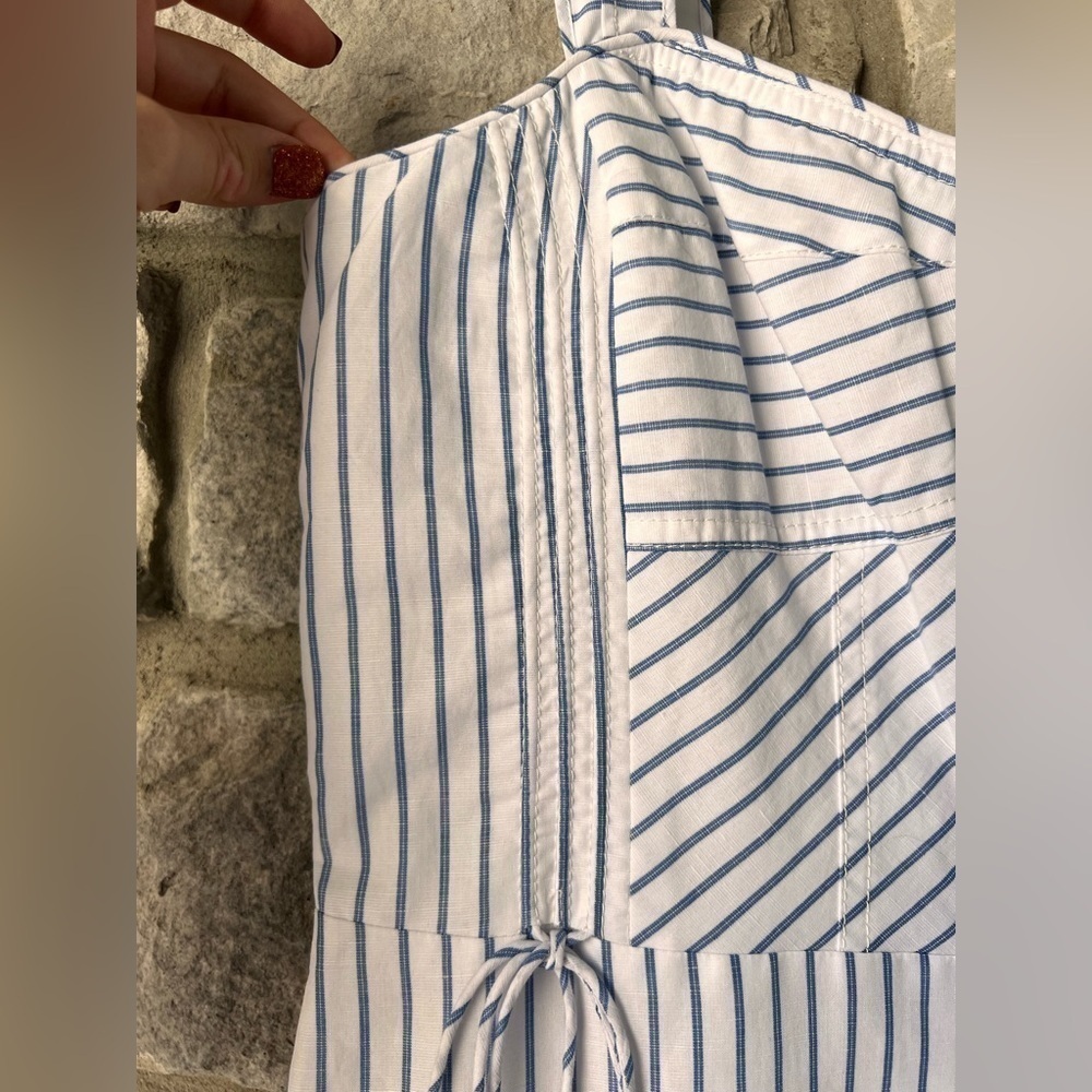 NWT! Rebecca Taylor Pinstripe Midi Tank Dress Sz 12 - Picture 7 of 16